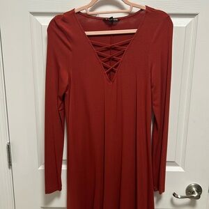 Express Long Sleeve Lace-up dress